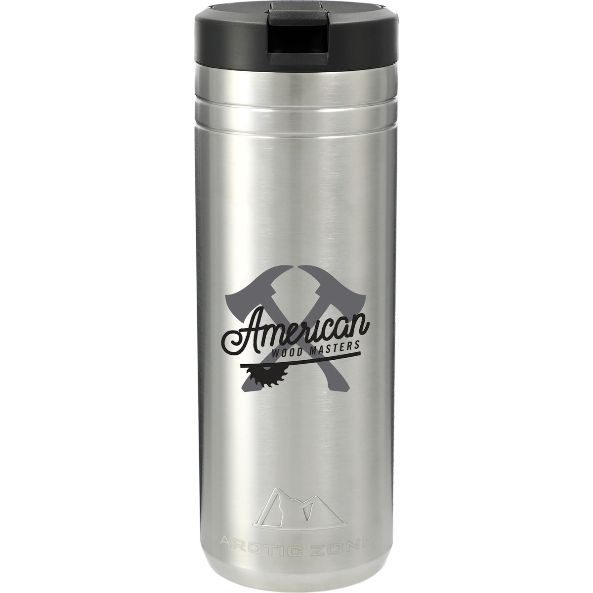 Arctic Zone Titan Thermal HP Straw Tumbler with Loop, 24 oz Laser Engraving - Silver - Front