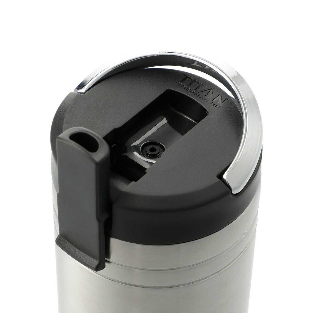 Arctic Zone Titan Thermal HP Straw Tumbler with Loop, 24 oz Laser Engraving - Silver - Left Angle