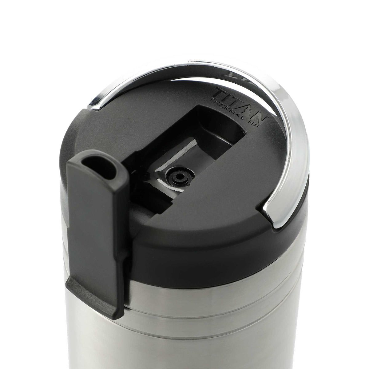Arctic Zone Titan Thermal HP Straw Tumbler with Loop, 24 oz Laser Engraving - Silver - Left Angle