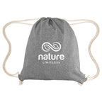 Arden Drawstring Bag in Recycled Cotton - Gray - Silk Screen