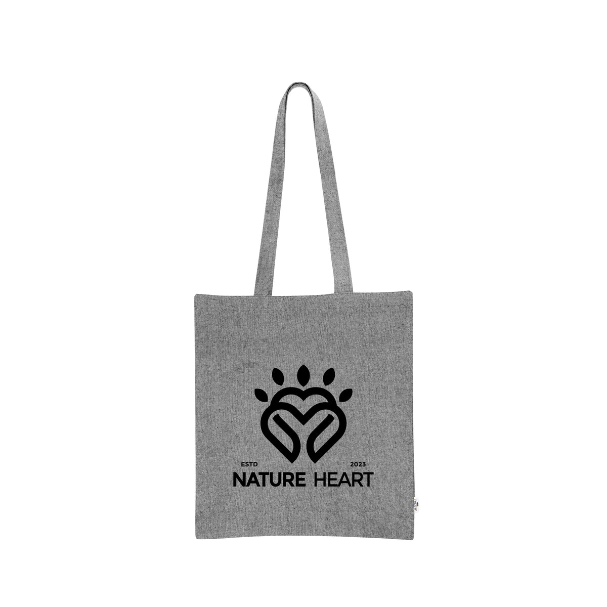 Arden Recycled Cotton Canvas Tote Bag, 3 oz - Gray - Silk Screen