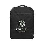 Arden Recycled Cotton Computer Backpack, 14 oz - Black - Silk Screen