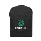 Arden Recycled Cotton Computer Backpack, 14 oz Embroidery - Black - Colorbrite