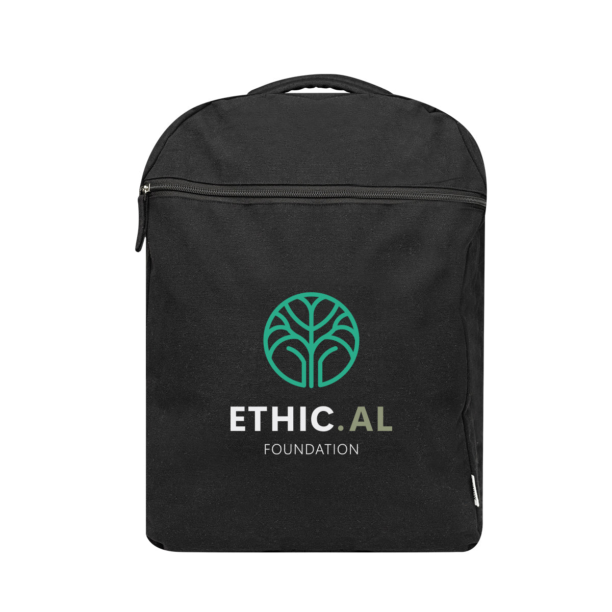 Arden Recycled Cotton Computer Backpack, 14 oz Embroidery - Black - Colorbrite