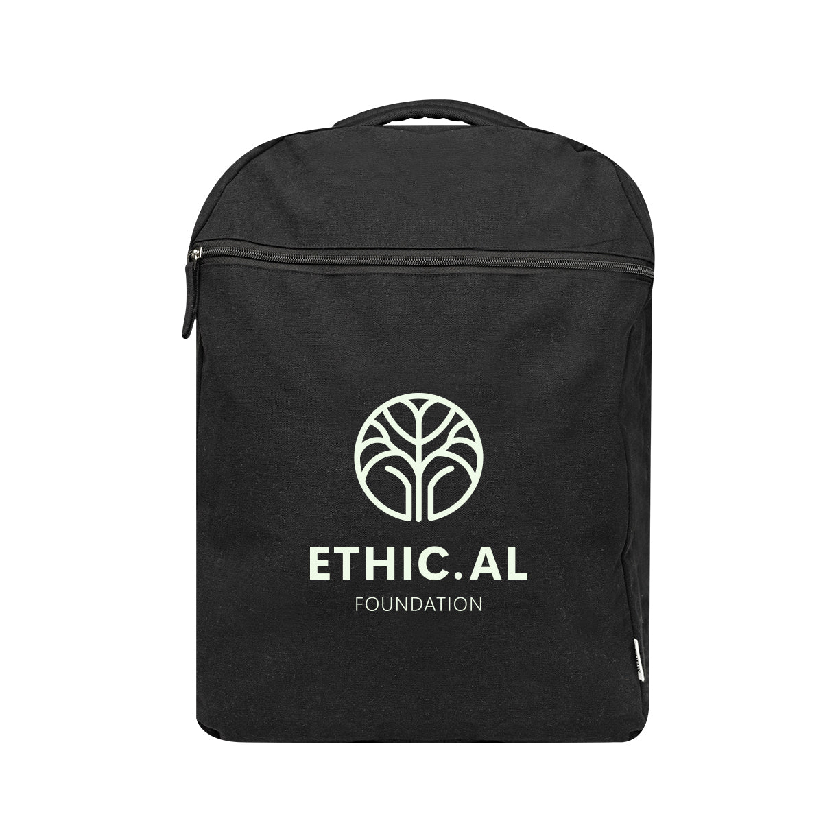 Arden Recycled Cotton Computer Backpack, 14 oz Embroidery - Black - Silk Screen