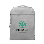 Arden Recycled Cotton Computer Backpack, 14 oz Embroidery - Gray - Embroidery