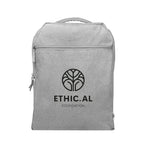 Arden Recycled Cotton Computer Backpack, 14 oz - Gray - Silk Screen