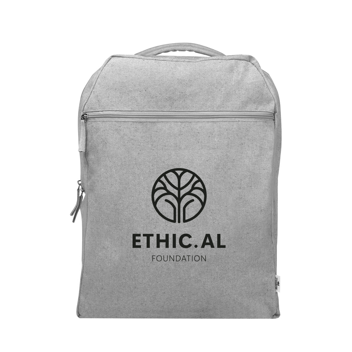 Arden Recycled Cotton Computer Backpack, 14 oz - Gray - Silk Screen