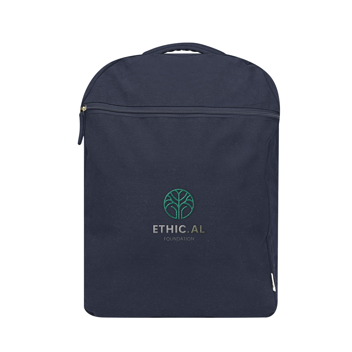 Arden Recycled Cotton Computer Backpack, 14 oz - Navy - Embroidery