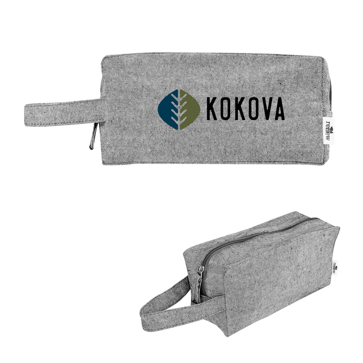 Arden Recycled Cotton Toiletry Bag, 2 oz - Gray - Colorbrite