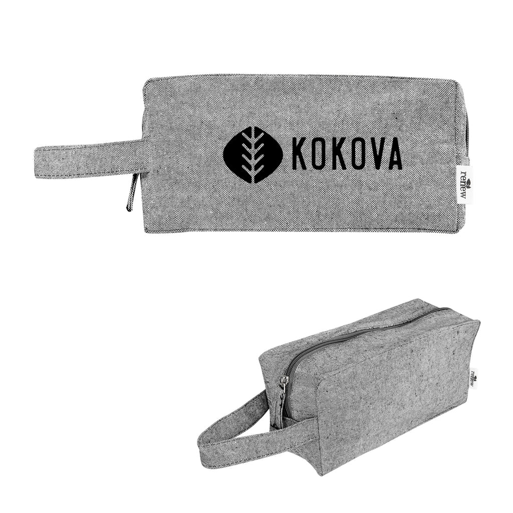 Arden Recycled Cotton Toiletry Bag, 2 oz - Gray - Silk Screen