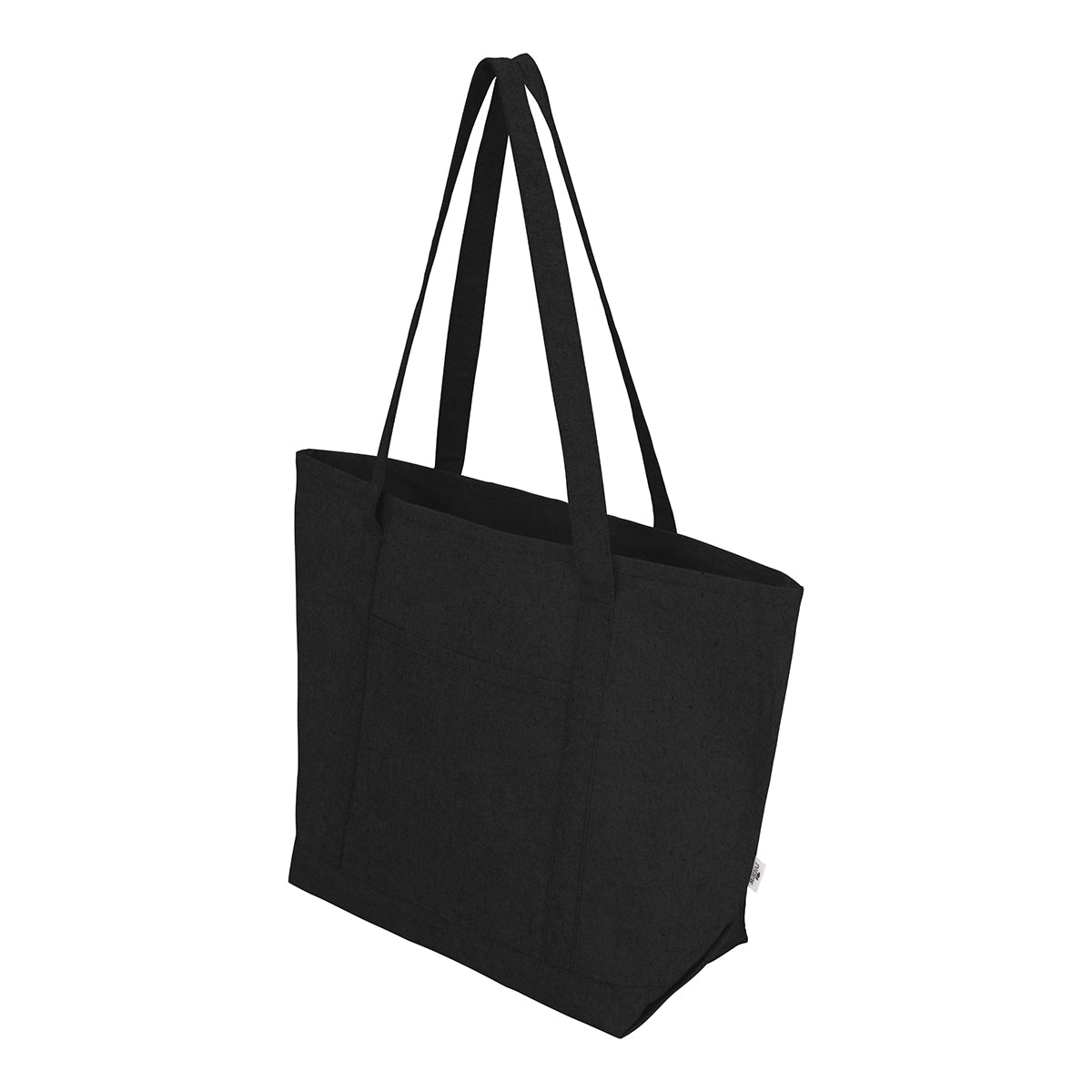 Arden Starboard Recycled Cotton Tote Bag, 9 oz - Black - Angle