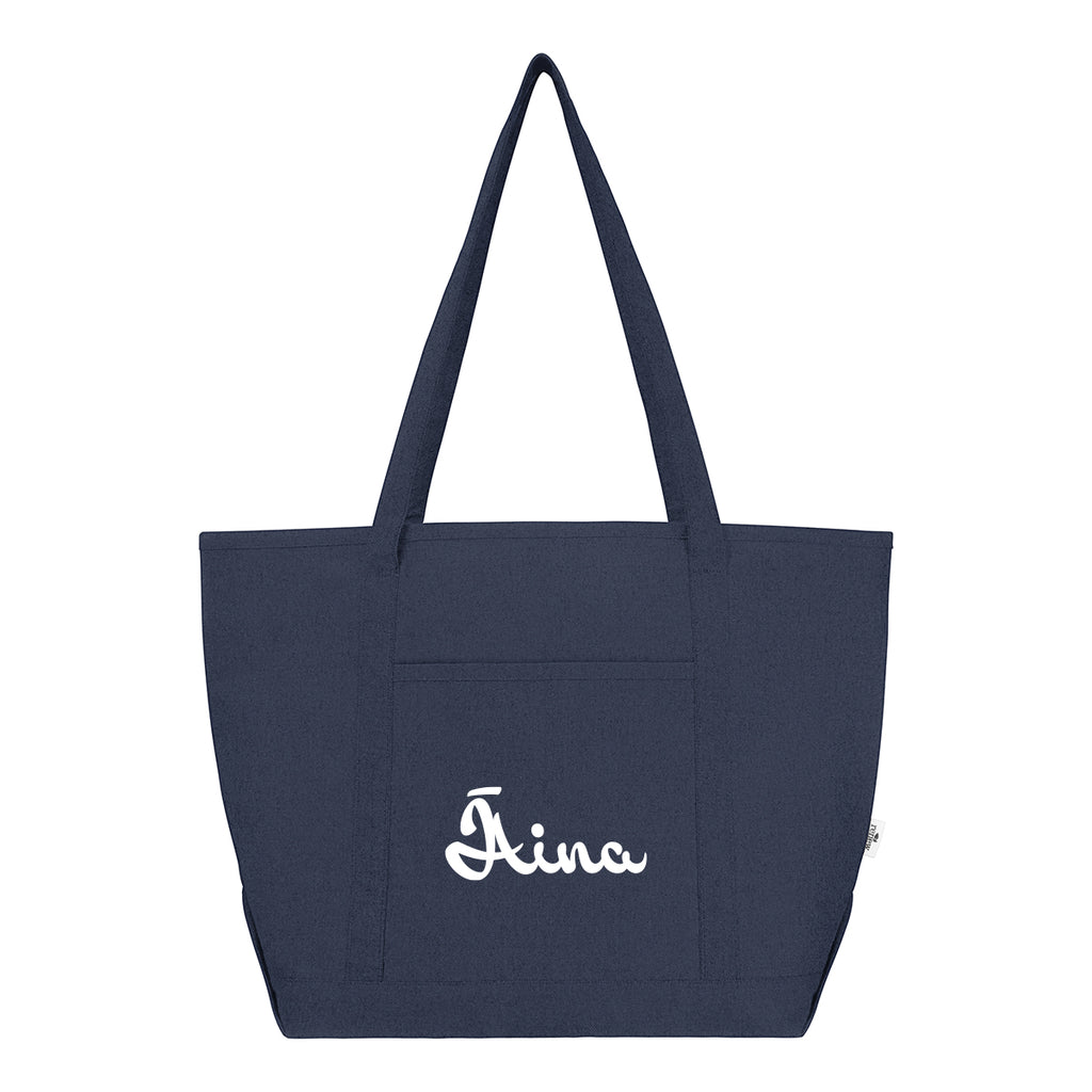 Arden Starboard Recycled Cotton Tote Bag, 9 oz - Navy - Silk Screen