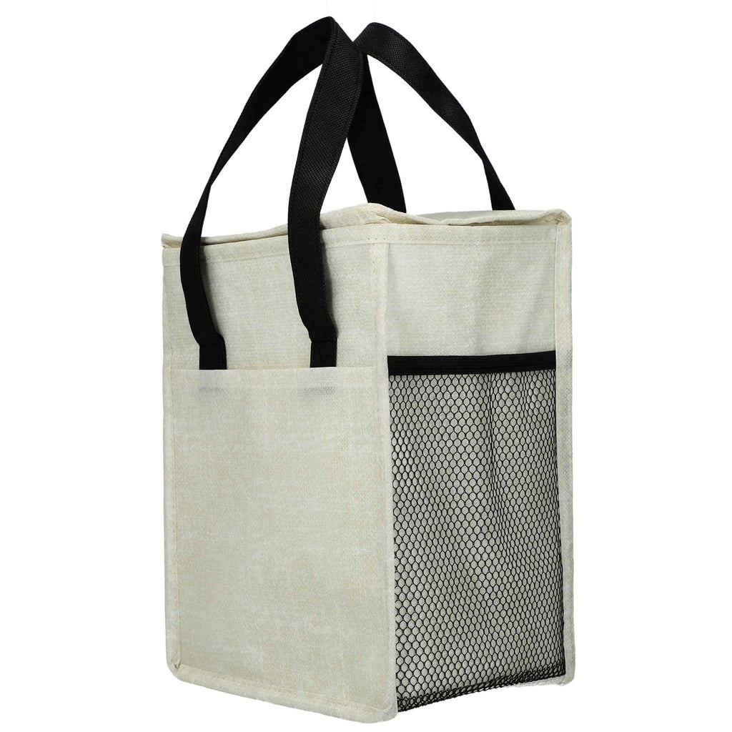Ares Recycled Non-Woven Cooler for 12 Cans Full Color - Black - Left Angle 2