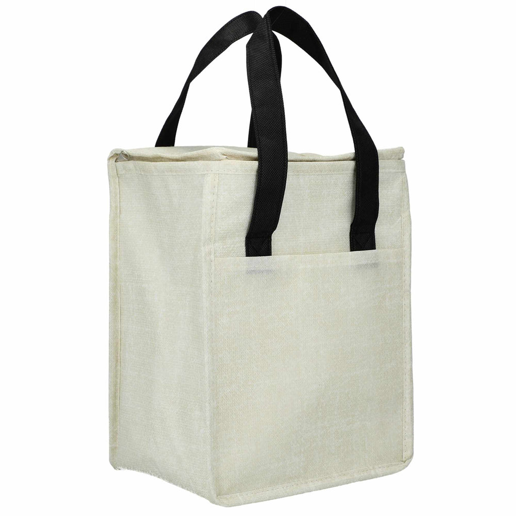 Ares Recycled Non-Woven Cooler for 12 Cans Full Color - Black - Right Angle 2