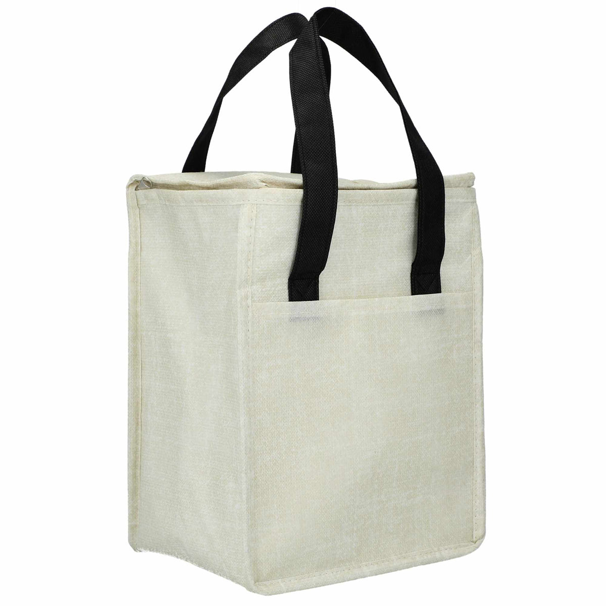 Ares Recycled Non-Woven Cooler for 12 Cans Full Color - Black - Right Angle 2