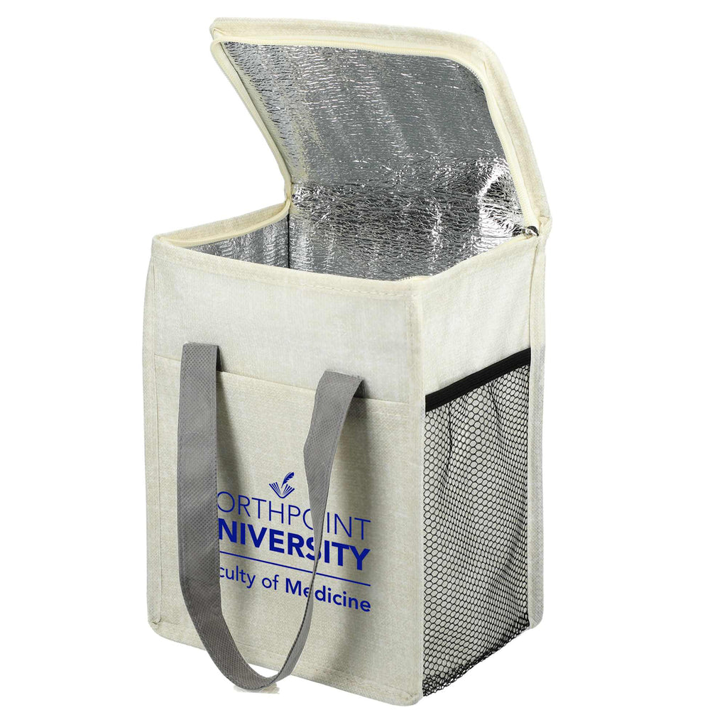 Ares Recycled Non-Woven Cooler for 12 Cans Full Color - Gray - Front
