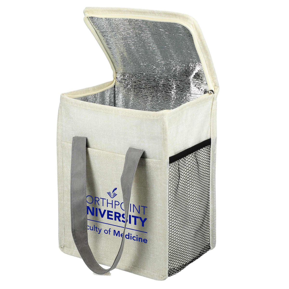 Ares Recycled Non-Woven Cooler for 12 Cans Full Color - Gray - Front
