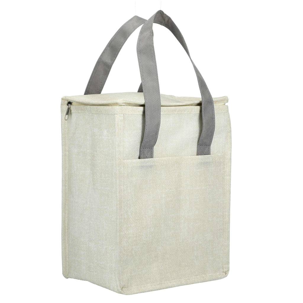 Ares Recycled Non-Woven Cooler for 12 Cans Full Color - Gray - Right Angle 2