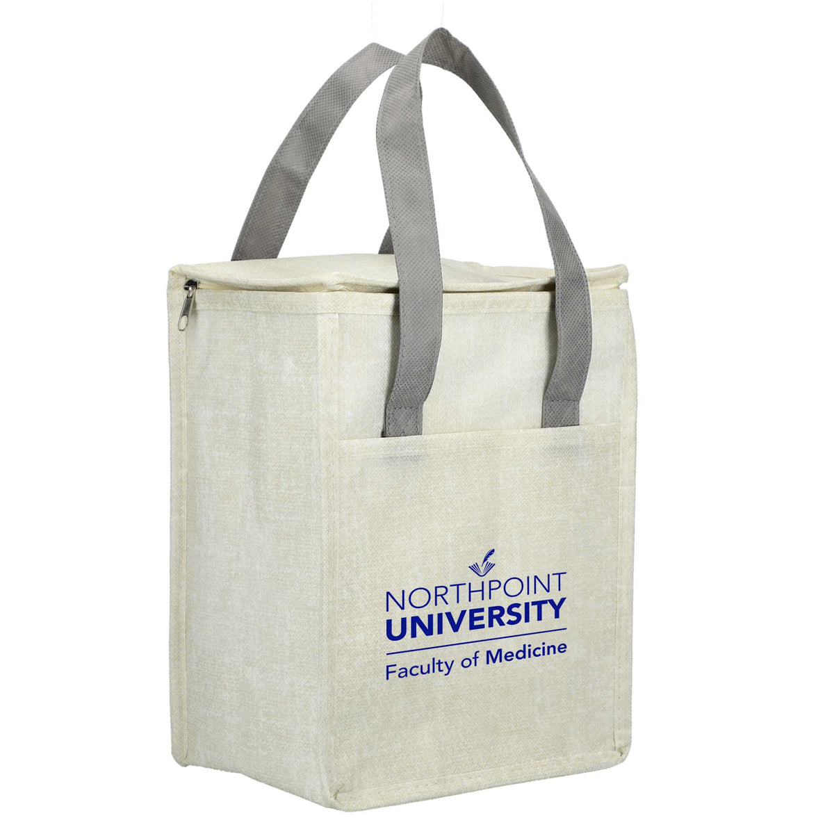 Ares Recycled Non-Woven Cooler for 12 Cans Full Color - Gray - Right Angle