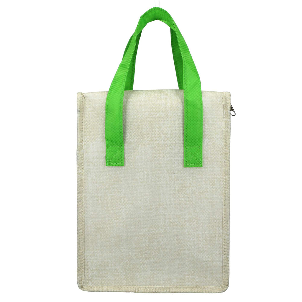 Ares Recycled Non-Woven Cooler for 12 Cans Full Color - Lime - Back