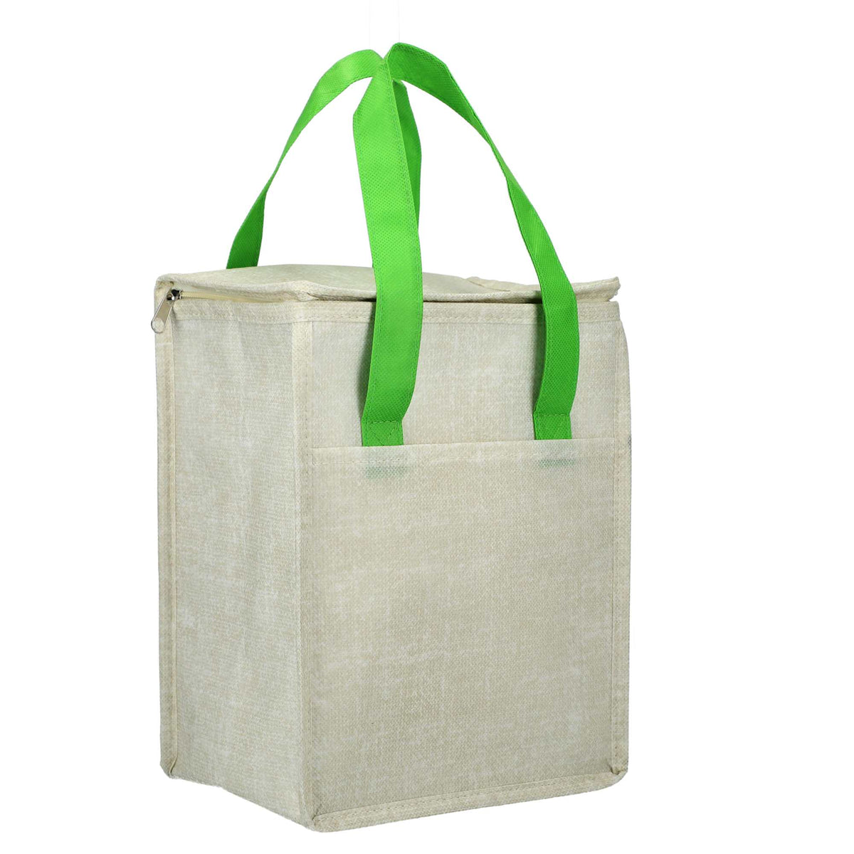 Ares Recycled Non-Woven Cooler for 12 Cans Full Color - Lime - Right Angle 2