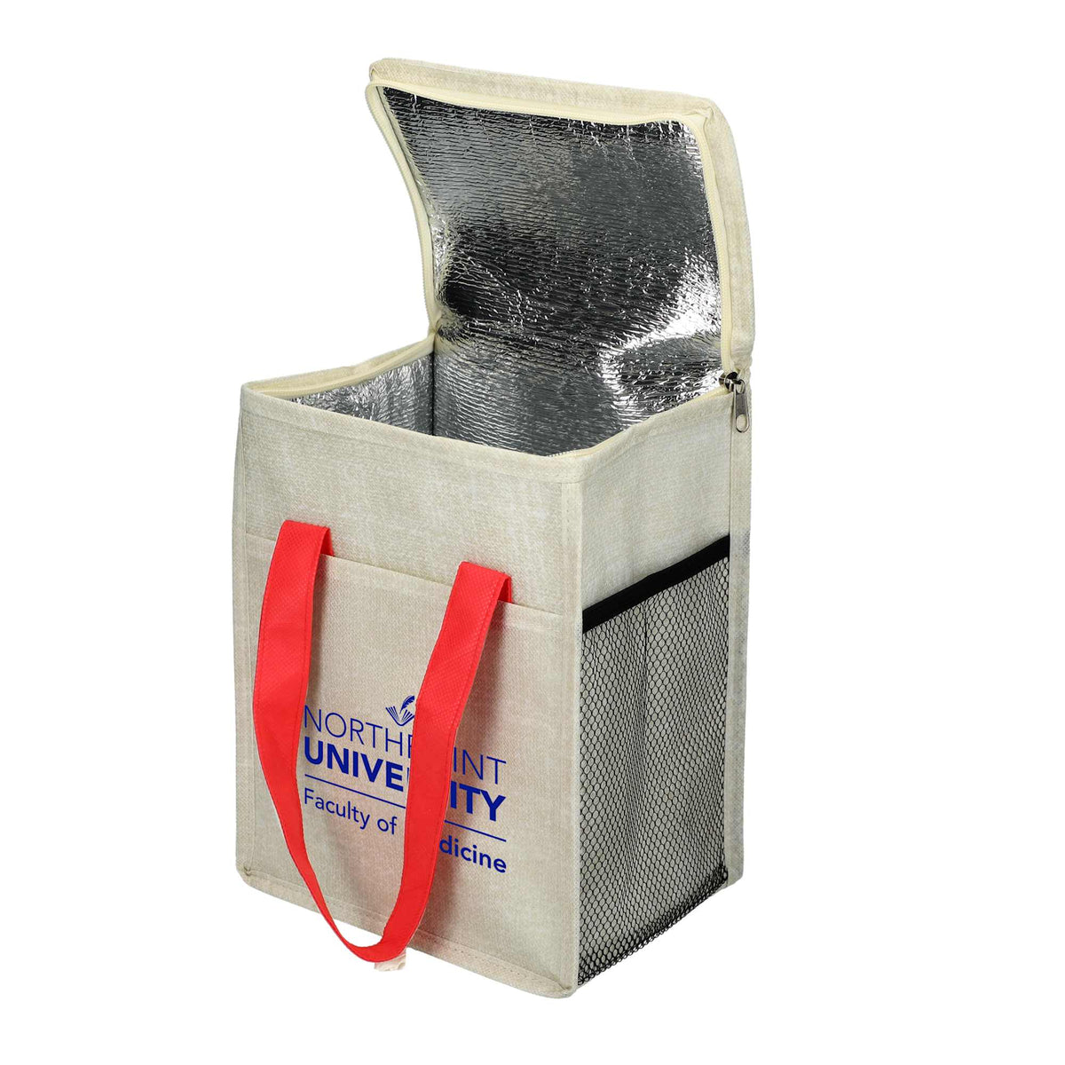 Ares Recycled Non-Woven Cooler for 12 Cans Full Color - Red - Front