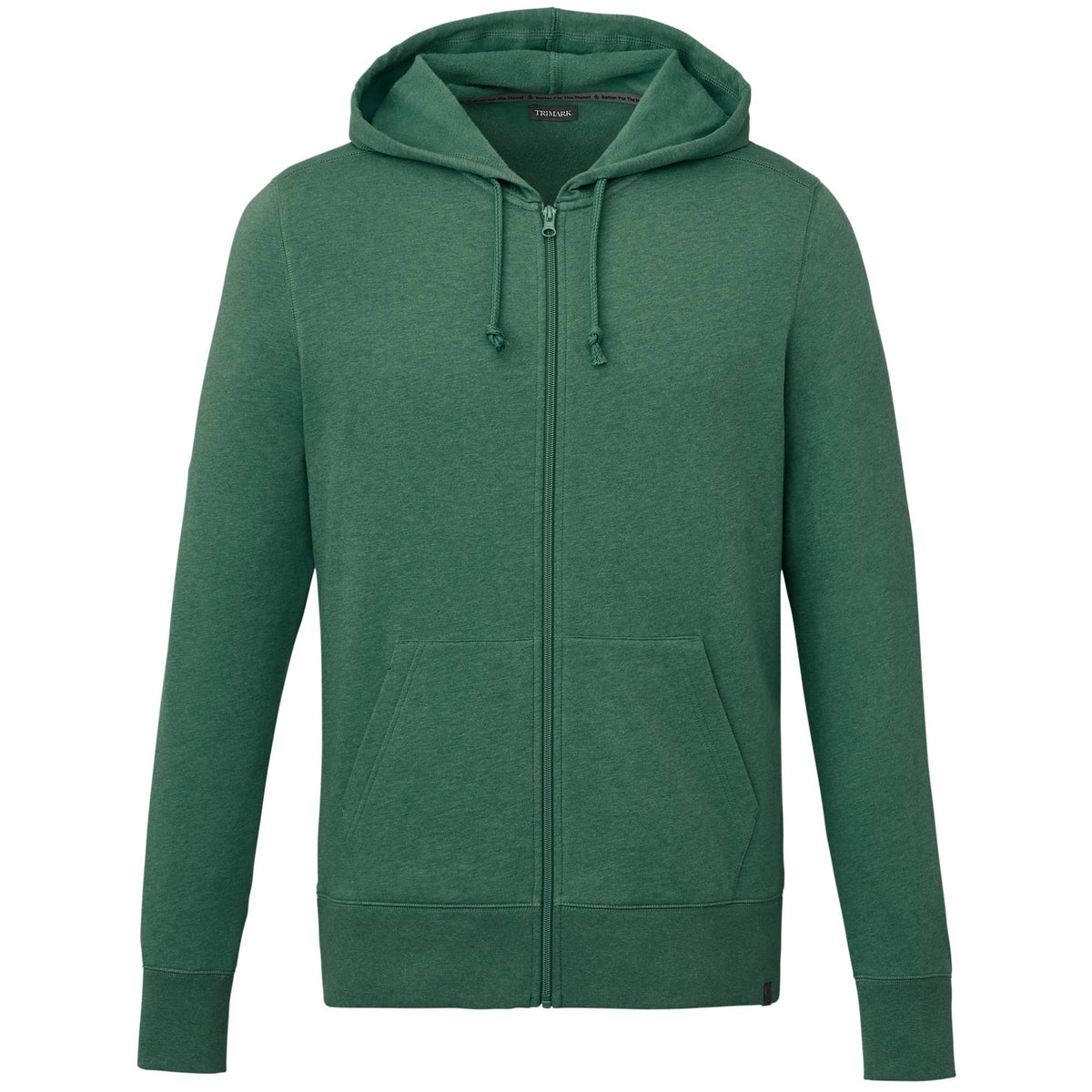 Argus Eco Fleece Full Zip Hoodie for Men Embroidery - Juniper Heather - Front