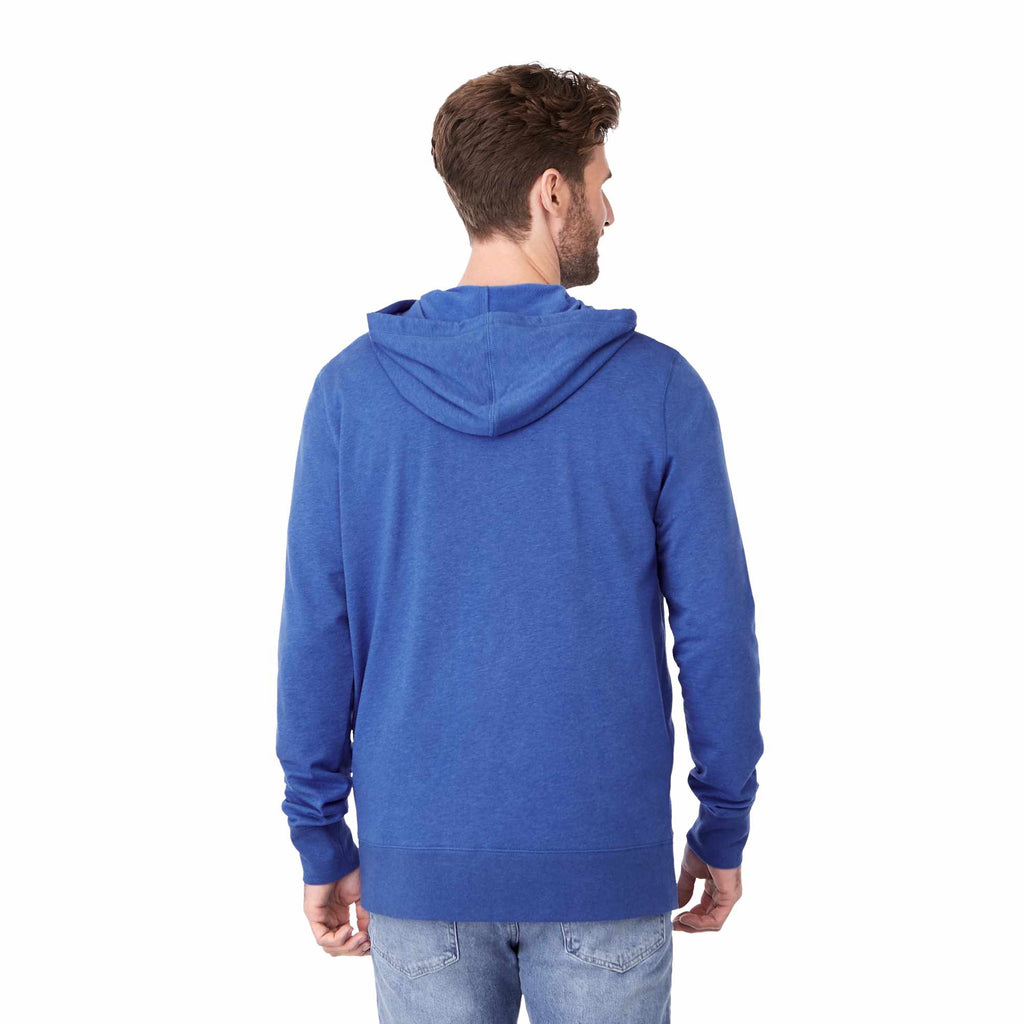 Argus Eco Fleece Full Zip Hoodie for Men Transfer - New Royal Heather - Back On Model