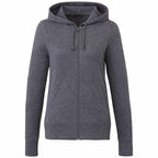 Argus Eco Fleece Full Zip Hoodie for Women Embroidery - Heather Dark Charcoal - Front