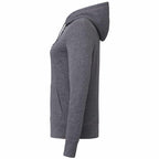 Argus Eco Fleece Full Zip Hoodie for Women Embroidery - Heather Dark Charcoal - Left Side
