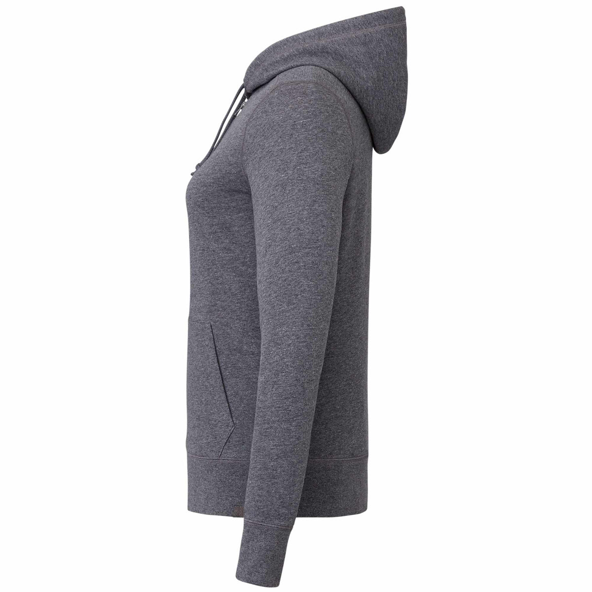 Argus Eco Fleece Full Zip Hoodie for Women Embroidery - Heather Dark Charcoal - Left Side