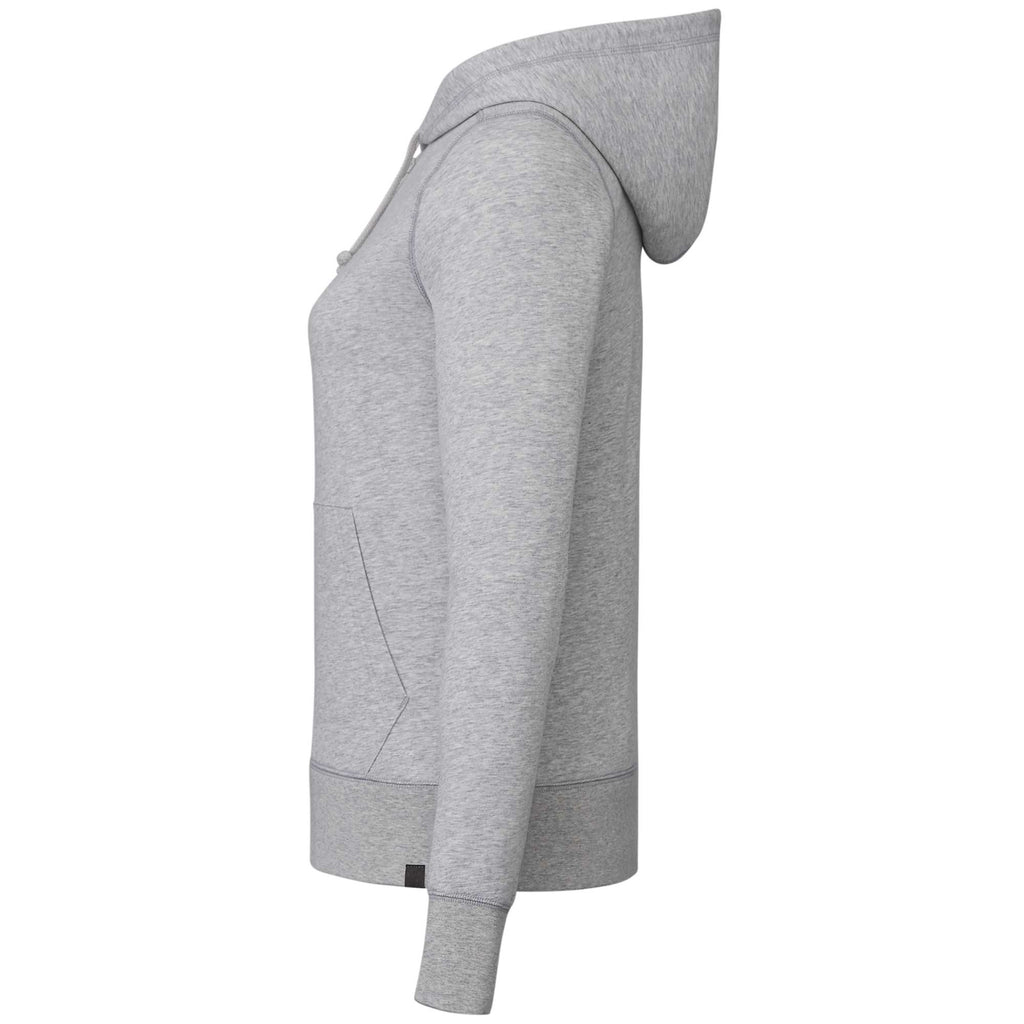 Argus Eco Fleece Full Zip Hoodie for Women Embroidery - Heather Grey - Left Side