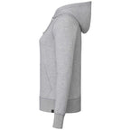 Argus Eco Fleece Full Zip Hoodie for Women Embroidery - Heather Grey - Left Side
