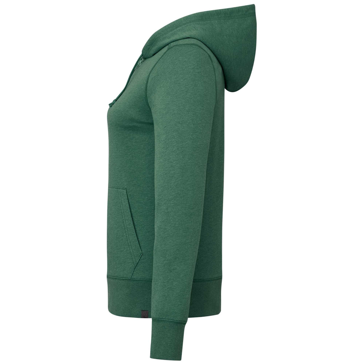 Argus Eco Fleece Full Zip Hoodie for Women Embroidery - Juniper Heather - Left Side