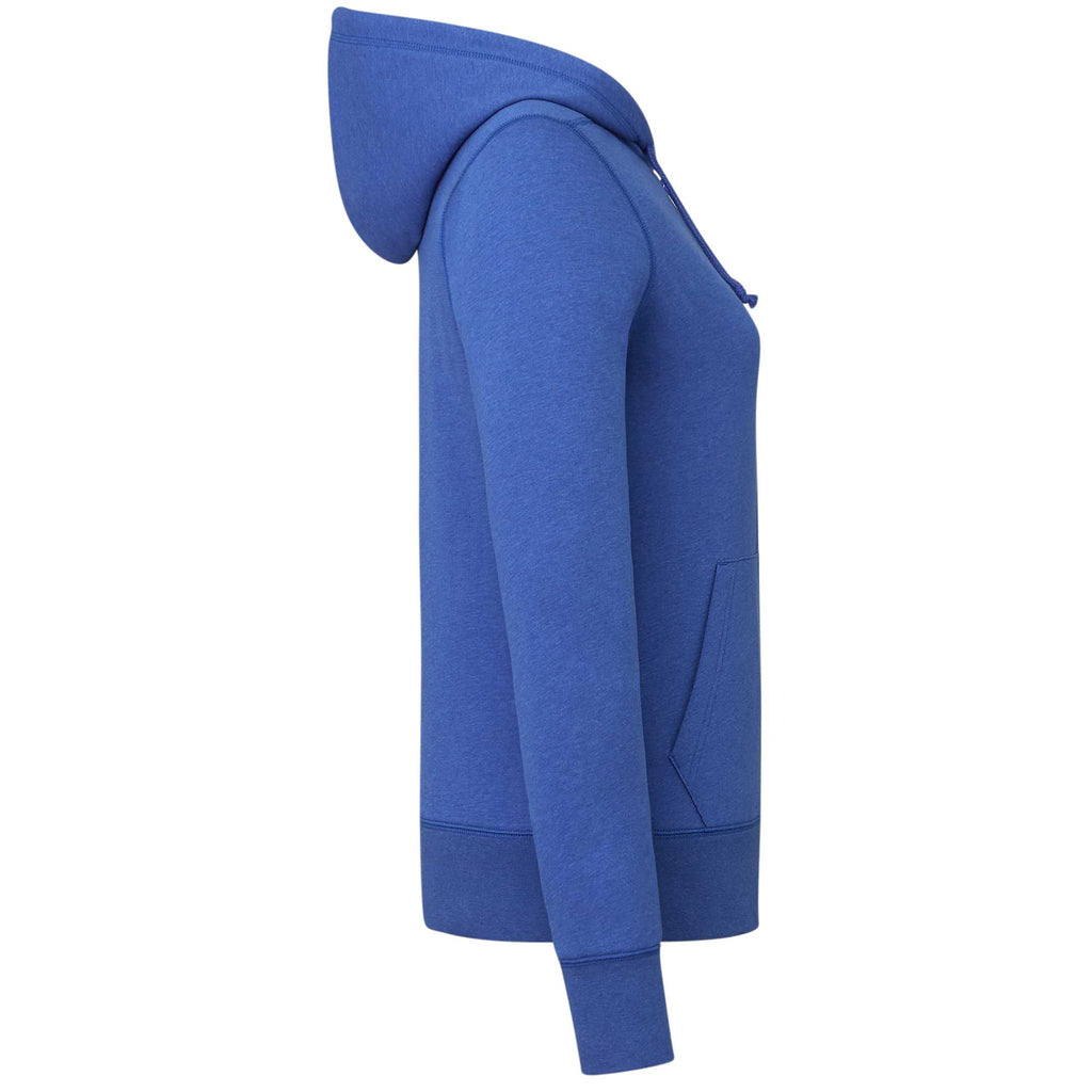 Argus Eco Fleece Full Zip Hoodie for Women Embroidery - New Royal Heather - Right Side