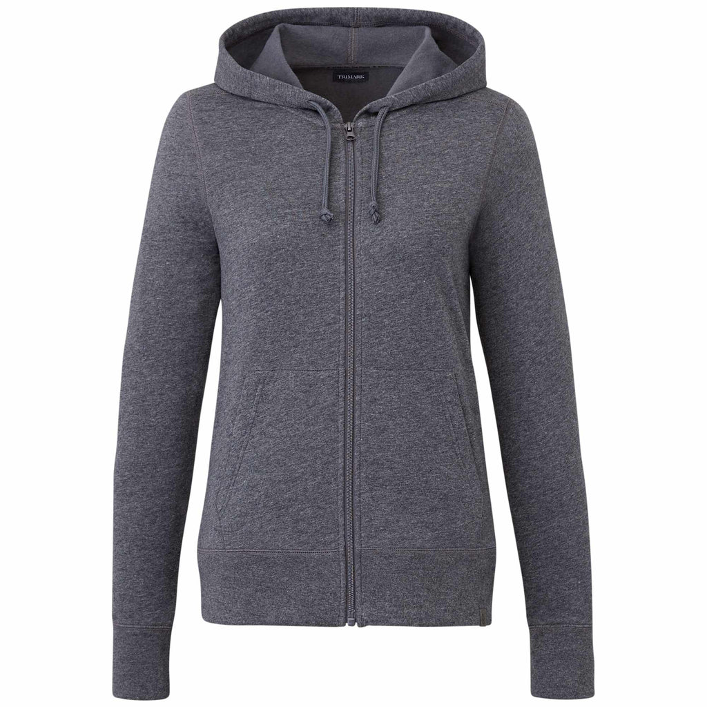 Argus Eco Fleece Full Zip Hoodie for Women Transfer - Heather Dark Charcoal - Front