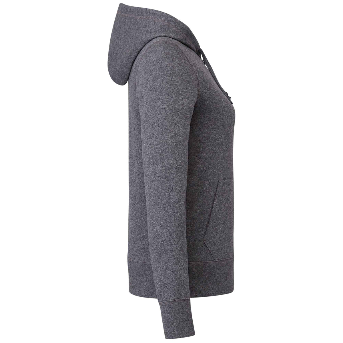 Argus Eco Fleece Full Zip Hoodie for Women Transfer - Heather Dark Charcoal - Right Side