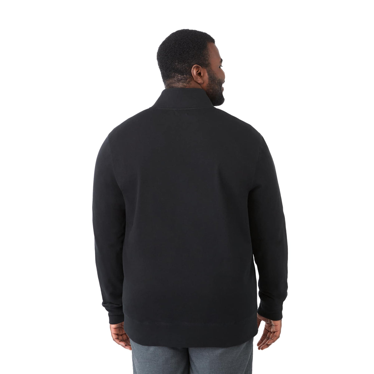 Argus Eco Fleece Full Zip Jacket for Men Embroidery - Black - Back On Model