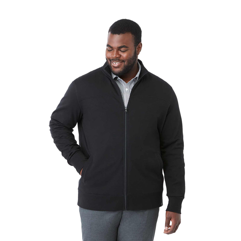 Argus Eco Fleece Full Zip Jacket for Men Transfer - Black - Front On Model