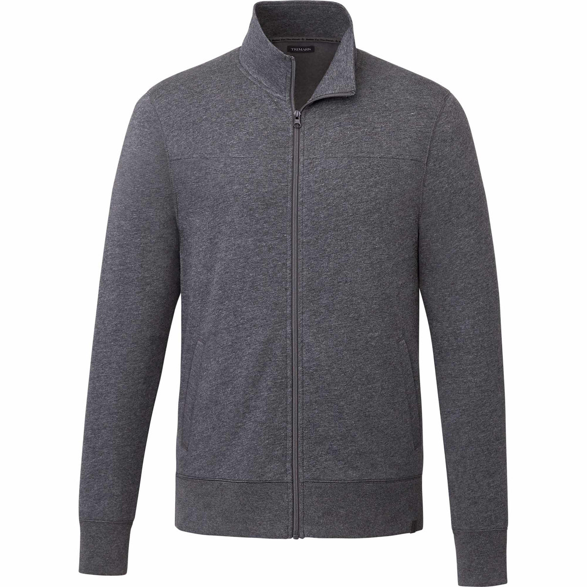 Argus Eco Fleece Full Zip Jacket for Men Transfer - Heather Dark Charcoal - Front
