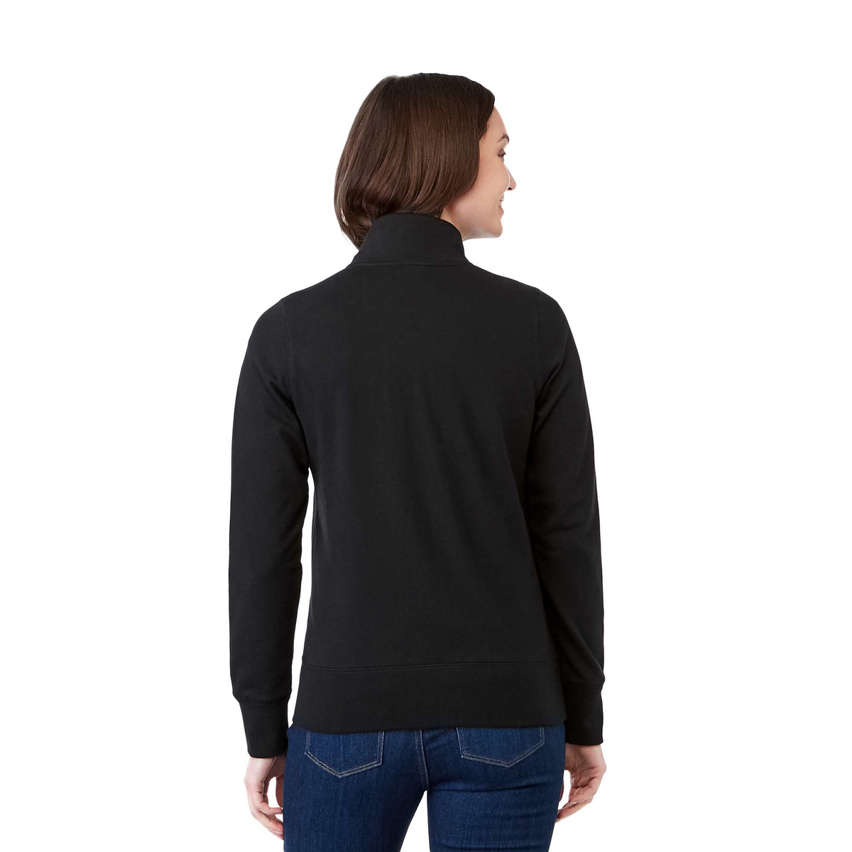 Argus Eco Fleece Full Zip Jacket for Women Transfer - Black - Back On Model