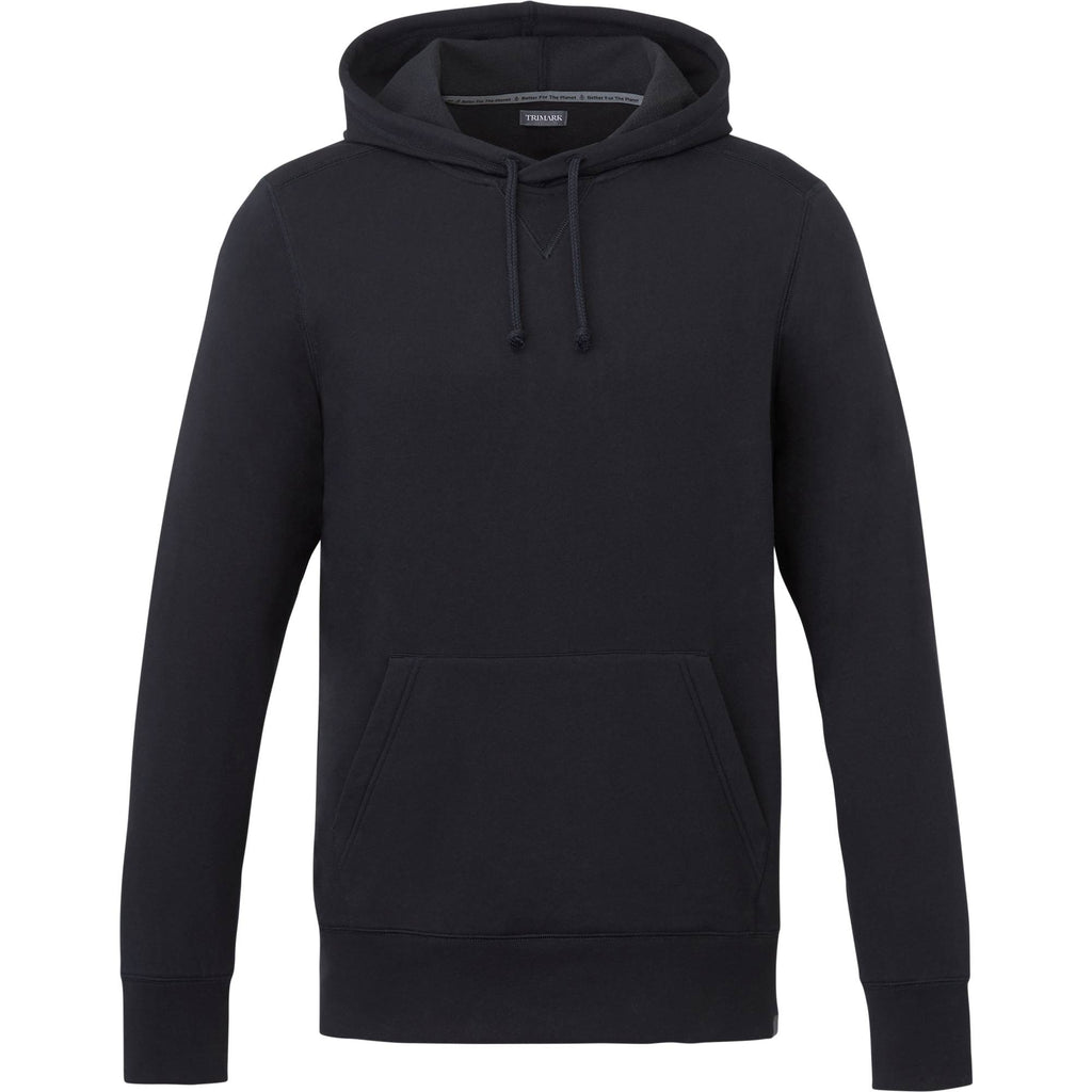Argus Eco Fleece Pullover Hoodie for Men Embroidery - Black - Front