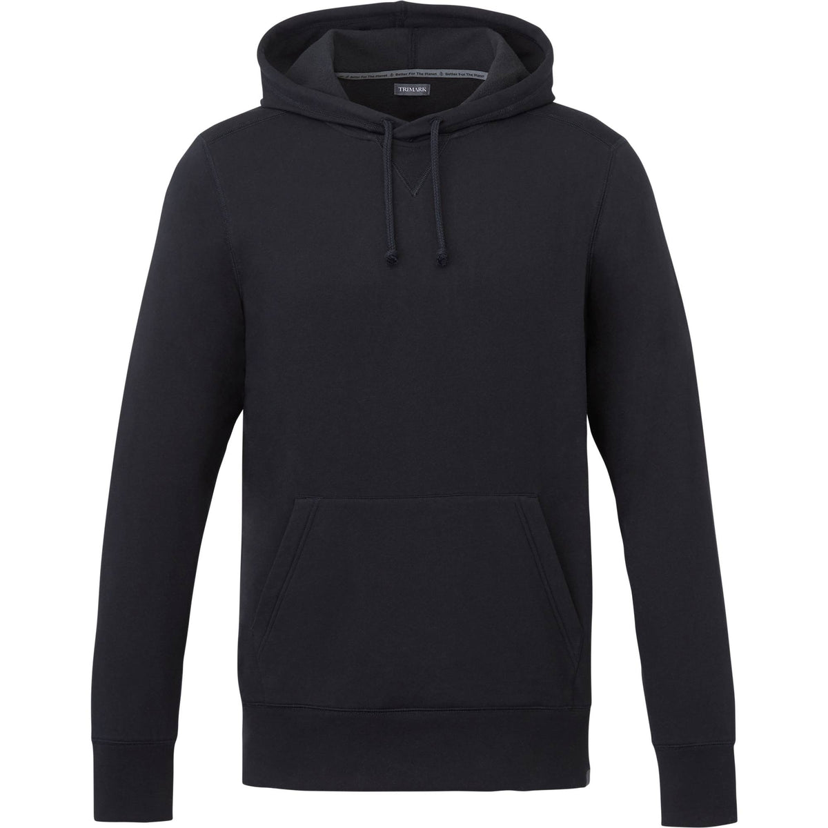 Argus Eco Fleece Pullover Hoodie for Men Embroidery - Black - Front
