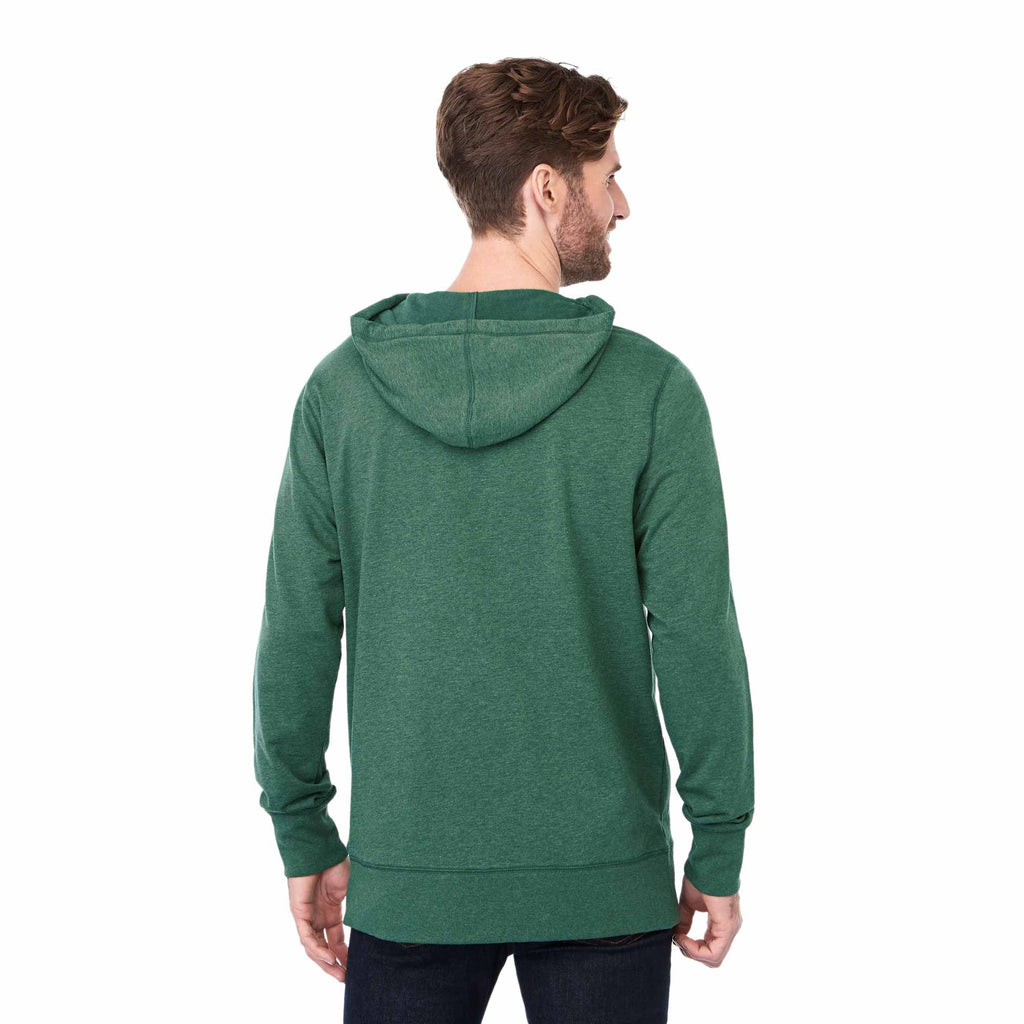 Argus Eco Fleece Pullover Hoodie for Men Embroidery - Juniper Heather - Back On Model