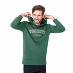 Argus Eco Fleece Pullover Hoodie for Men Embroidery - Juniper Heather - Front On Model