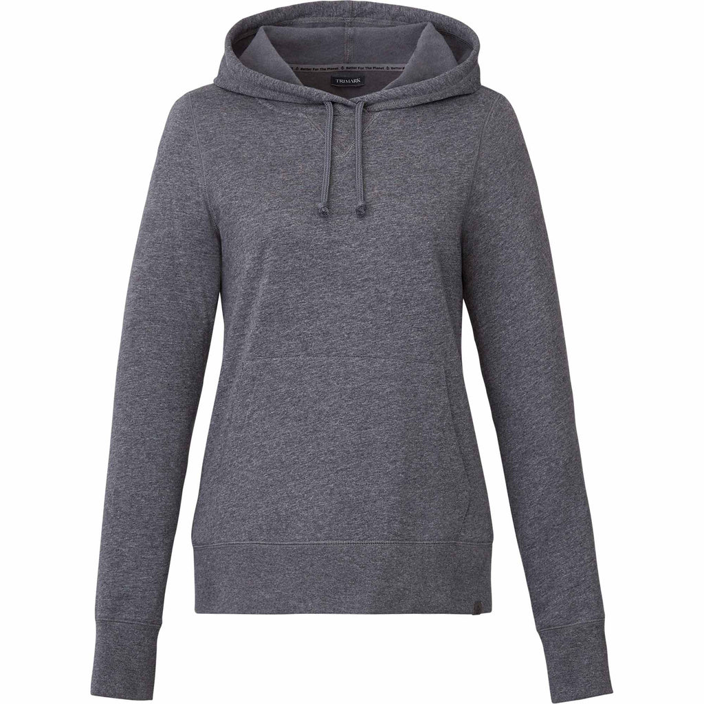 Argus Eco Fleece Pullover Hoodie for Women Embroidery - Heather Dark Charcoal - Front