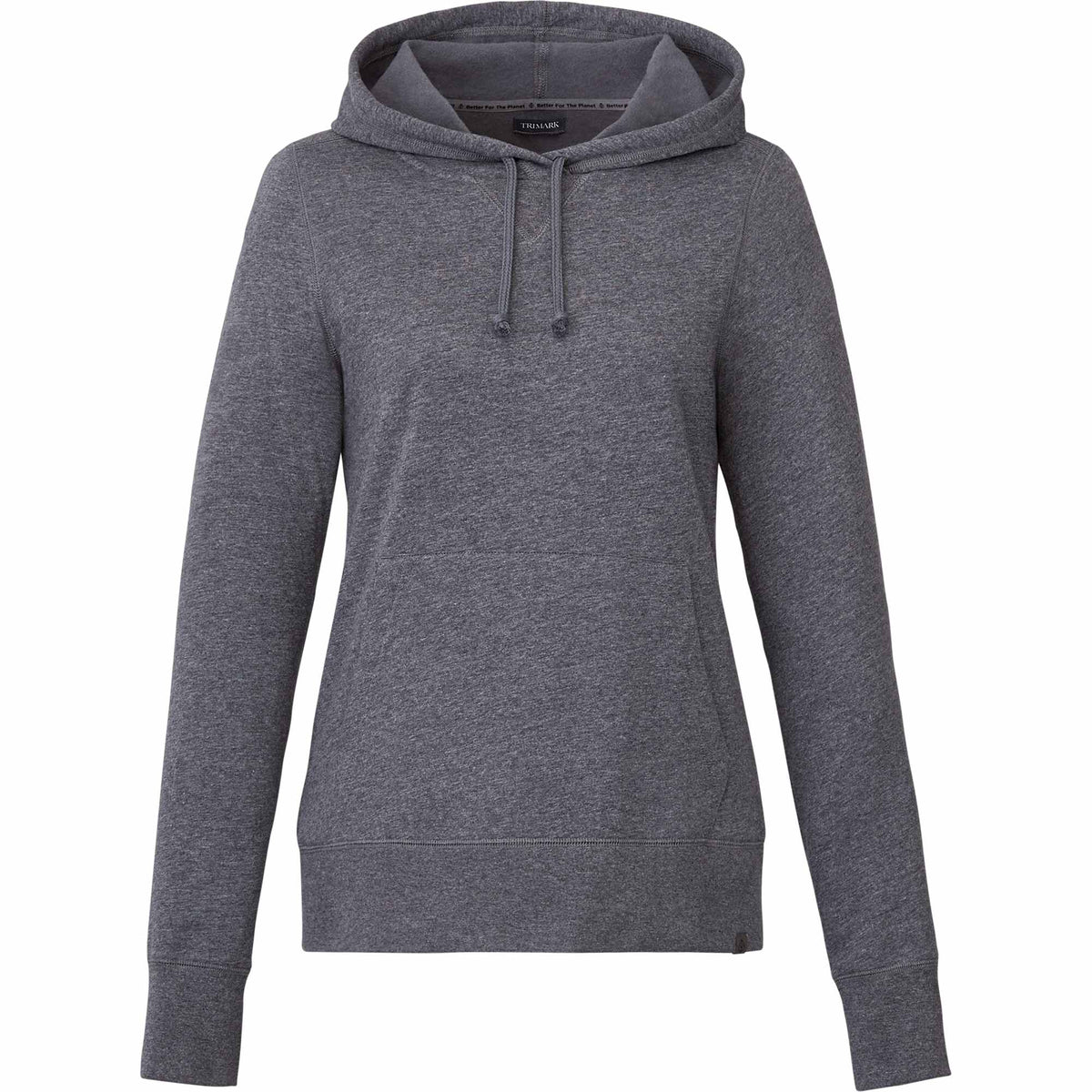 Argus Eco Fleece Pullover Hoodie for Women Embroidery - Heather Dark Charcoal - Front