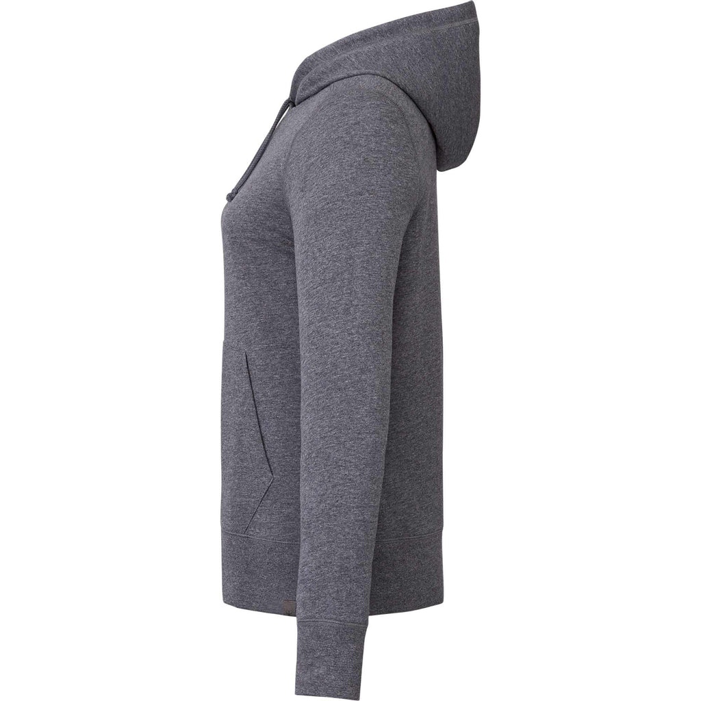 Argus Eco Fleece Pullover Hoodie for Women Embroidery - Heather Dark Charcoal - Left Side