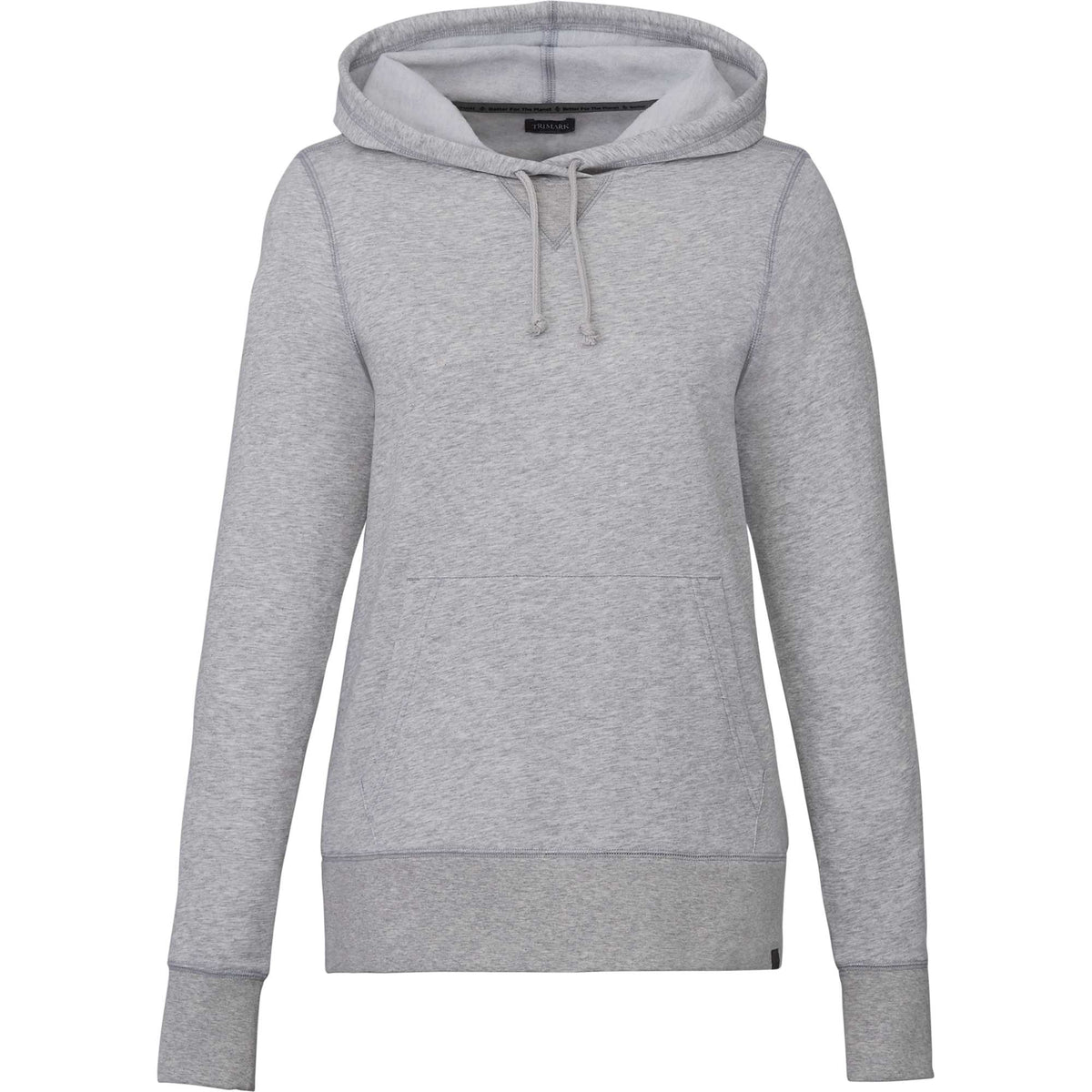 Argus Eco Fleece Pullover Hoodie for Women Embroidery - Heather Grey - Front